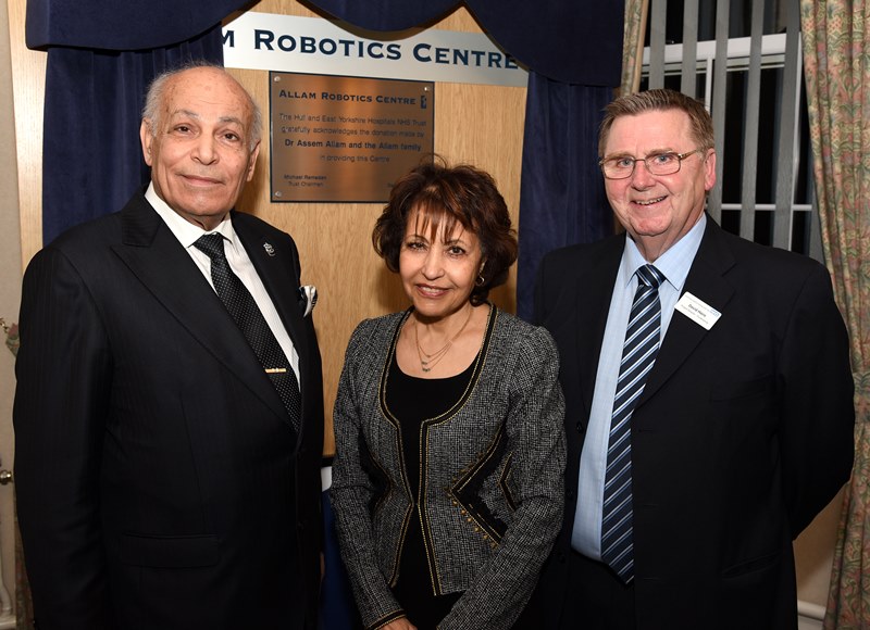 Left to right: Dr Assem Allam, Fatima Allam and David Haire MBE
