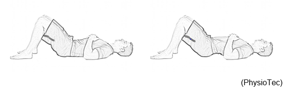 Image of person lying on their back with their knees bent