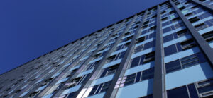 Hull Royal Infirmary tower block in the sun