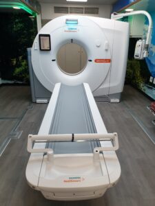 CT scanner on board the mobile screening unit