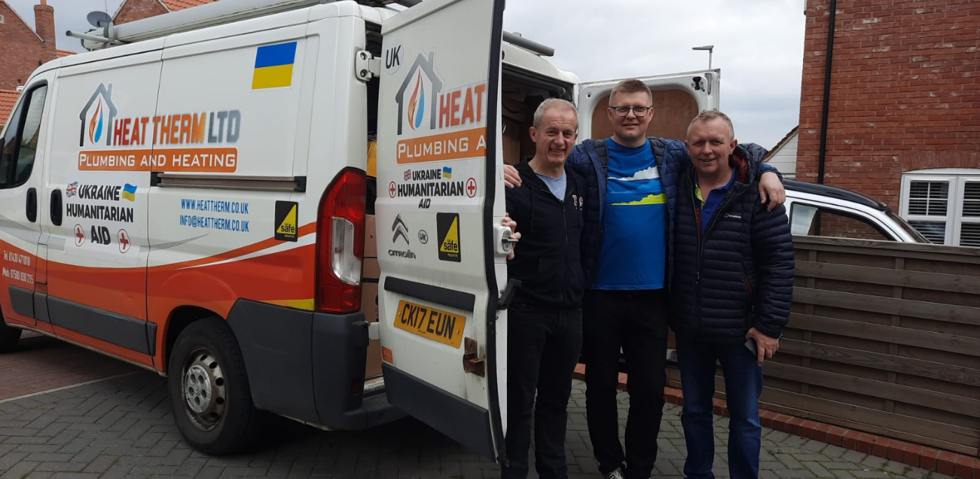 Humanitarian team, left to right Wojciech, Andrzej and Lee