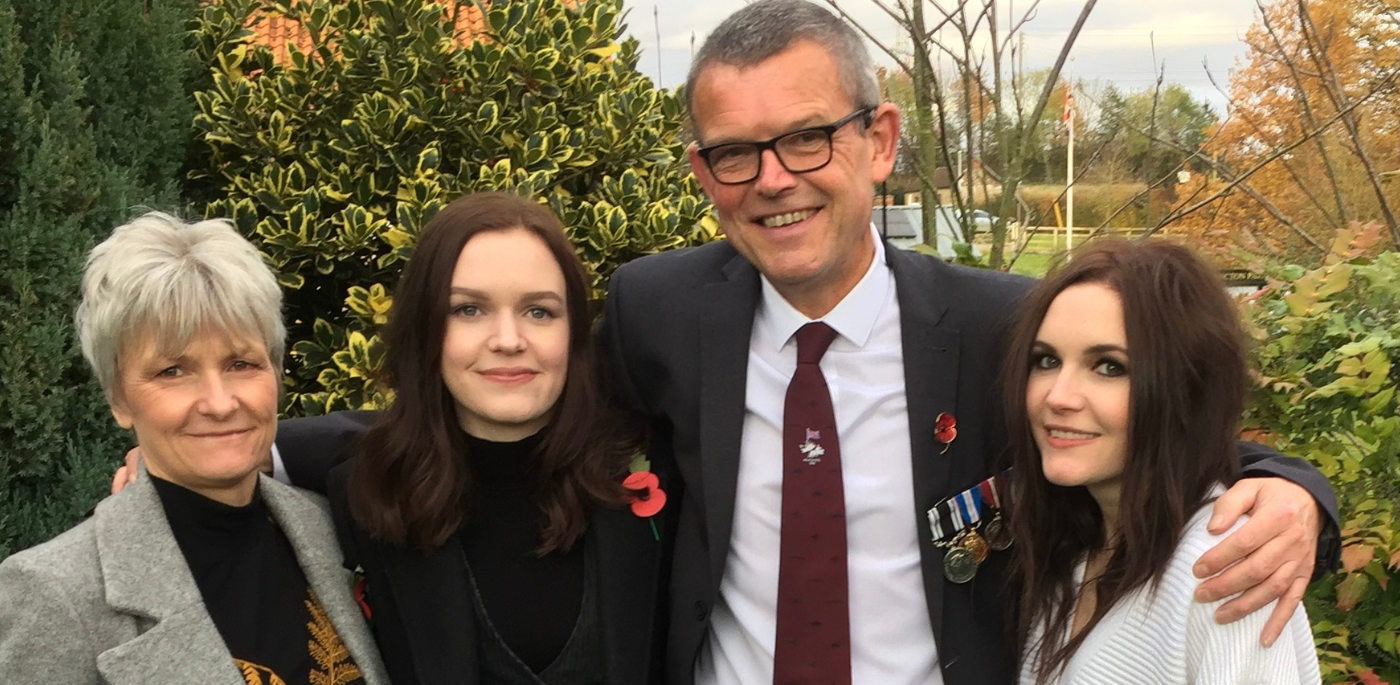 Gary Terry with his wife and daughters