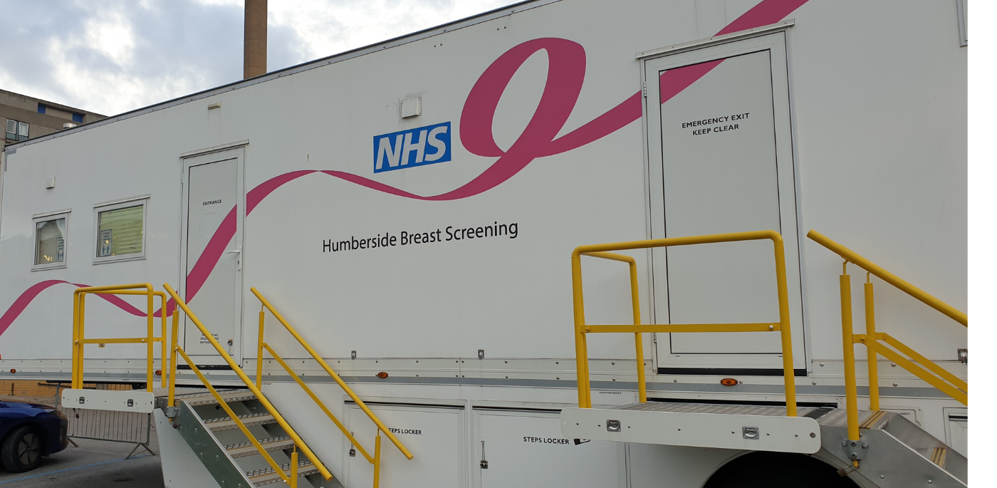 The exterior of the mobile breast screening unit
