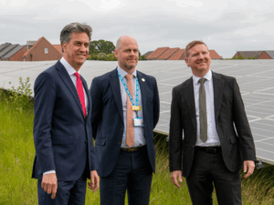 L-R: Rt Hon Ed Miliband MP, Tom Myers and Dan McGrail
