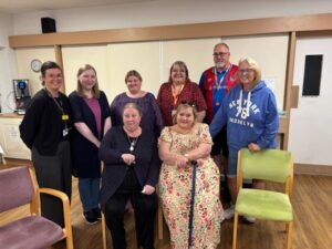 A group of women and a man