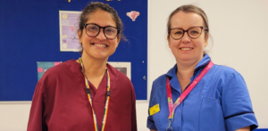 Dr Uma Rajesh, principal investigator, and research lead midwife, Sarah Collins
