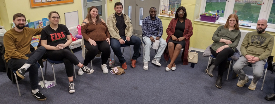 Parents at an antenatal class